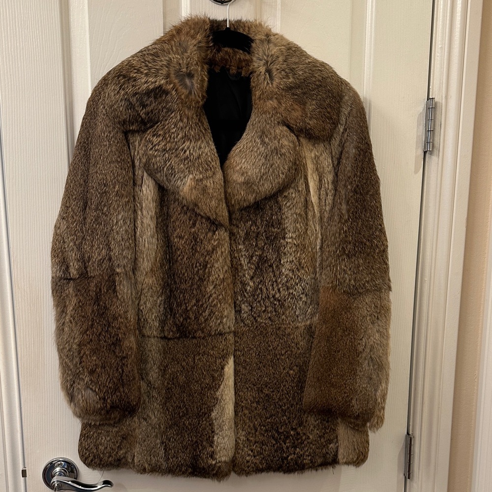 Elegant Women's Brown/Tan Fur Jacket